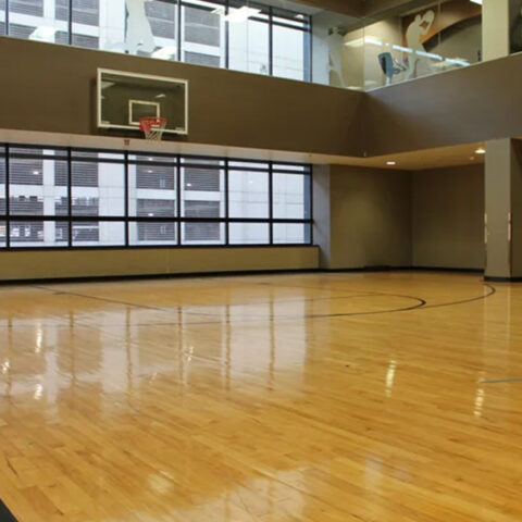 Basketball court at the gym