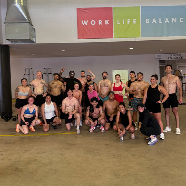Group of people after class workout
